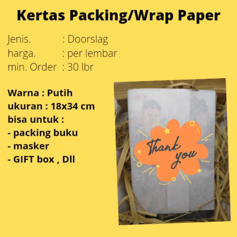 

kertas packing kertas doorslag kertas duslak kertas dorslag kertas bungkus sepatu kertas wrapping kertas wrap kertas wrap potong wrapping paper wrapping kertas packing olshop kertas pabrikan kertas packaging kertas paper kertas packing bajuk3418