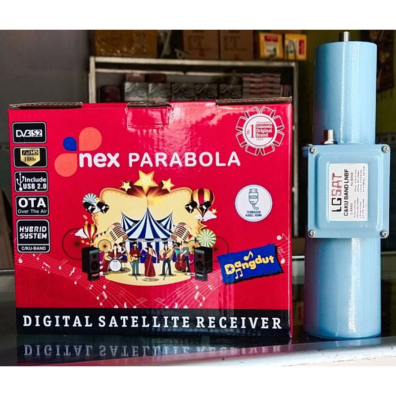 RECEIVER NEX PARABOLA HYBRID PLUS LNB COMBO LGSAT BISA C/KU BAND