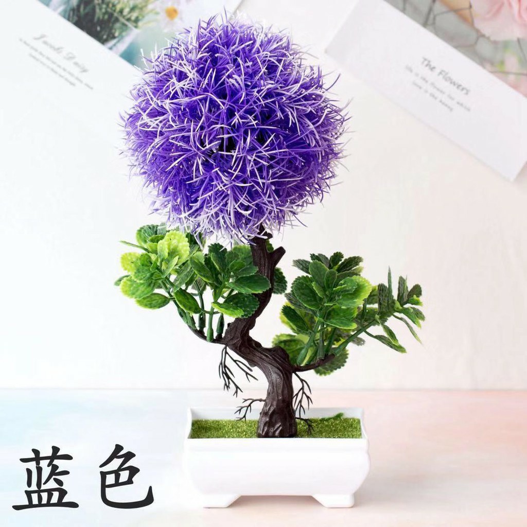 COD BUNGA PLASTIK BUNGA PAJANGAN IMITASI BUNGA ARTIFISIAL BUNGA BONSAI TANAMAN HIAS PLASTIK  BP8818-BIRU