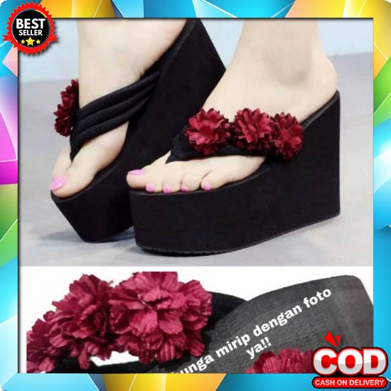 Sepatu Wedges Wanita Emory Airyne Znemo3865 Emorystyle Ori Original Br (19 Mc)Wedges 10Cm Spon Bunga