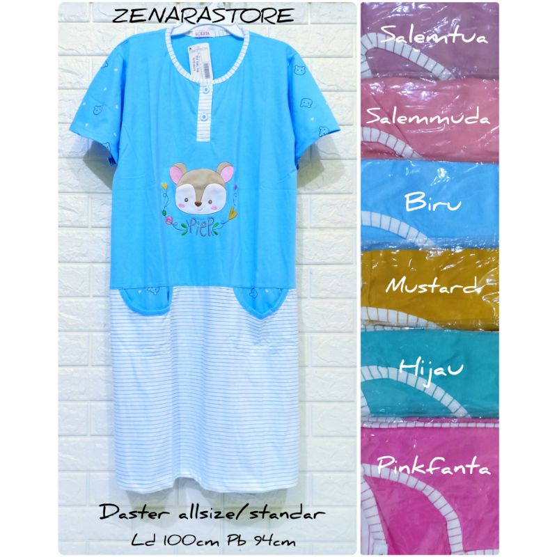 Daster kaos Allsize dewasa Lorita by Sofie daster allsize kancing depan busui daster midi Ld 100 cm