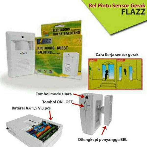 Bell Pintu Otomatis Sensor Gerak Flazz / Electronic guest Saluting