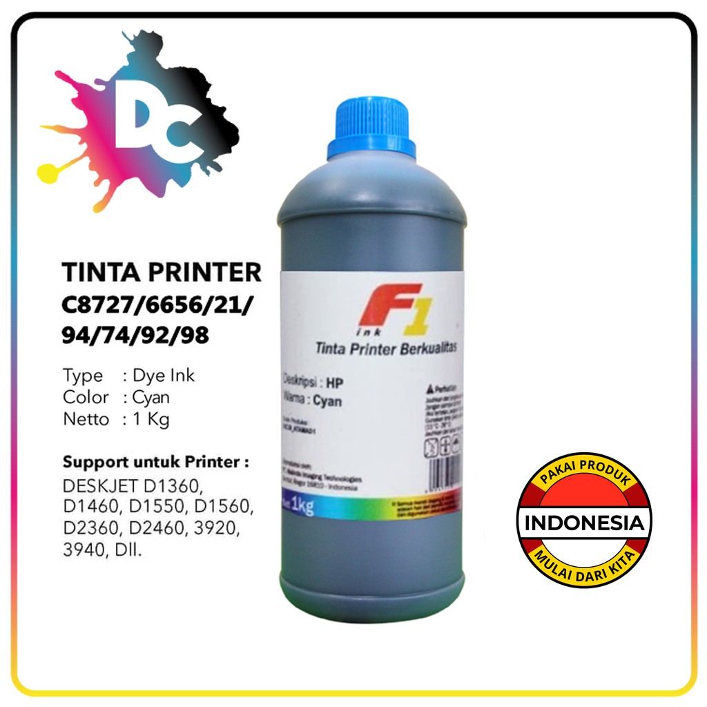 Tinta Refill F1 Isi Ulang Infus Printer HP 1kg