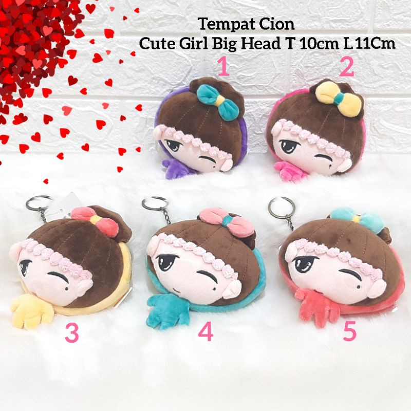 Tempat Coin / Tempat Accesories Kecil Lucu Cute Girl Big Head