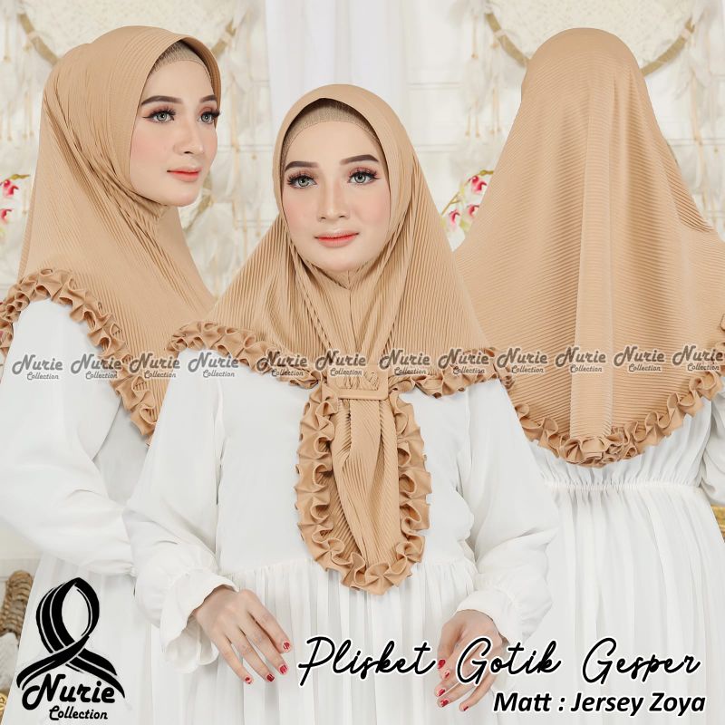 kerudung plisket motif baru