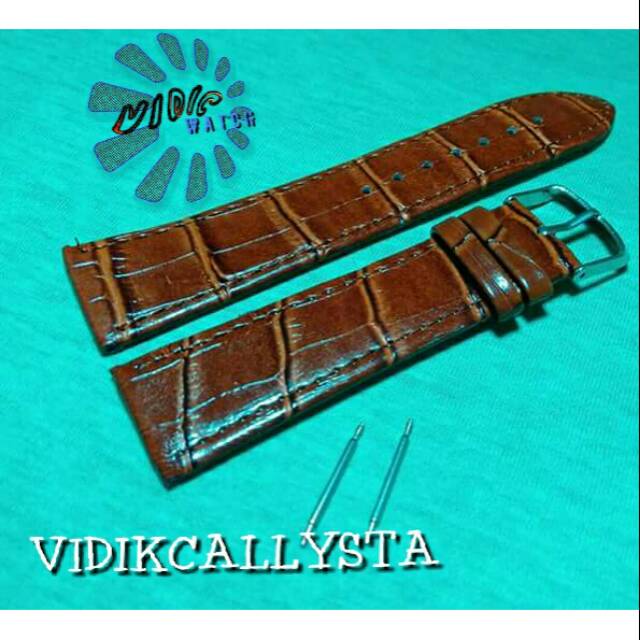 TALI KULIT MOTIF 16 18 20 22 24 COKLAT FREE PEN SPRING BARS / STRAP LEATHER