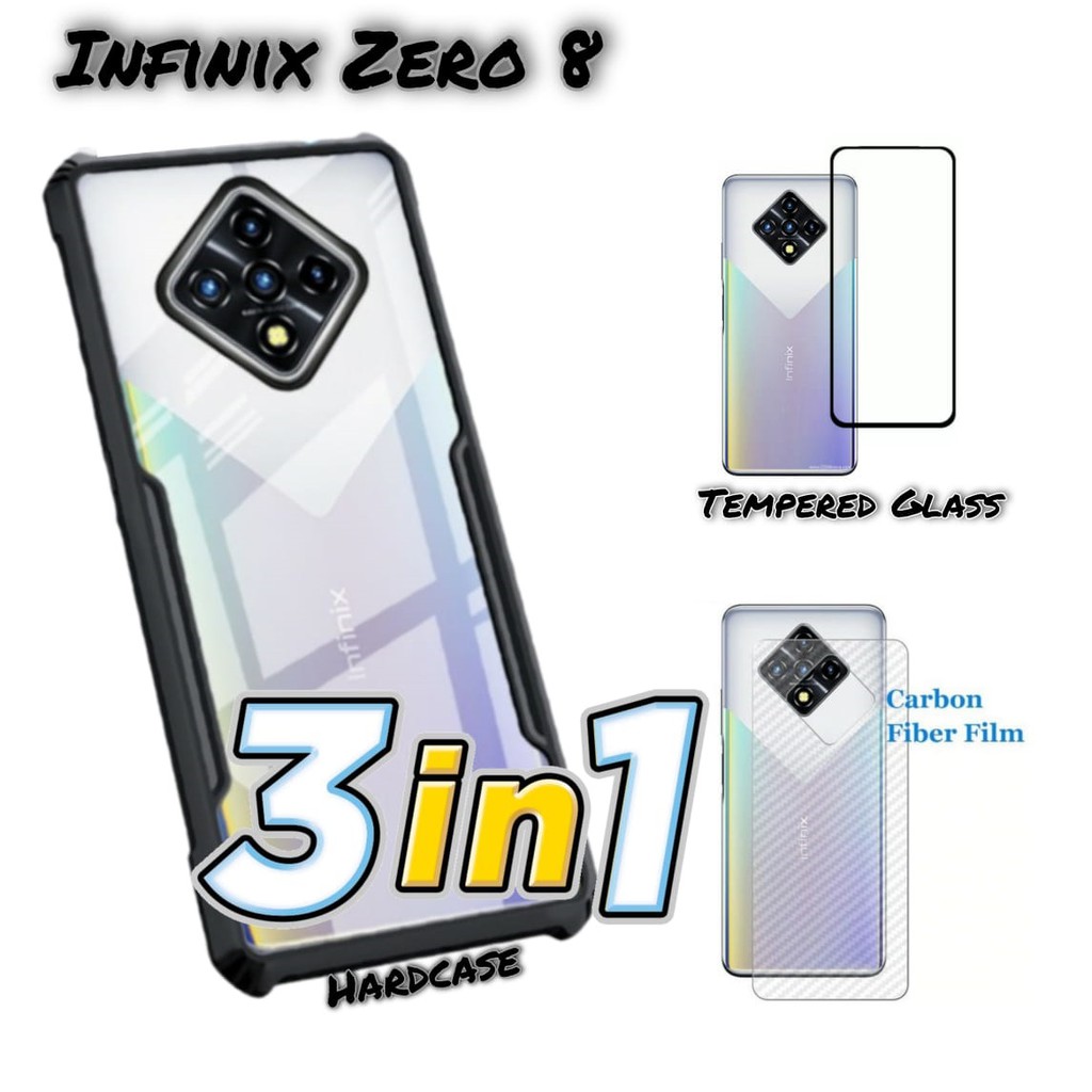 Case INFINIX HOT 8 / HOT 9 / HOT 9 PLAY / HOT 10 / HOT 10 PLAY / NOTE 8 / SMART 5 Paket 3in1