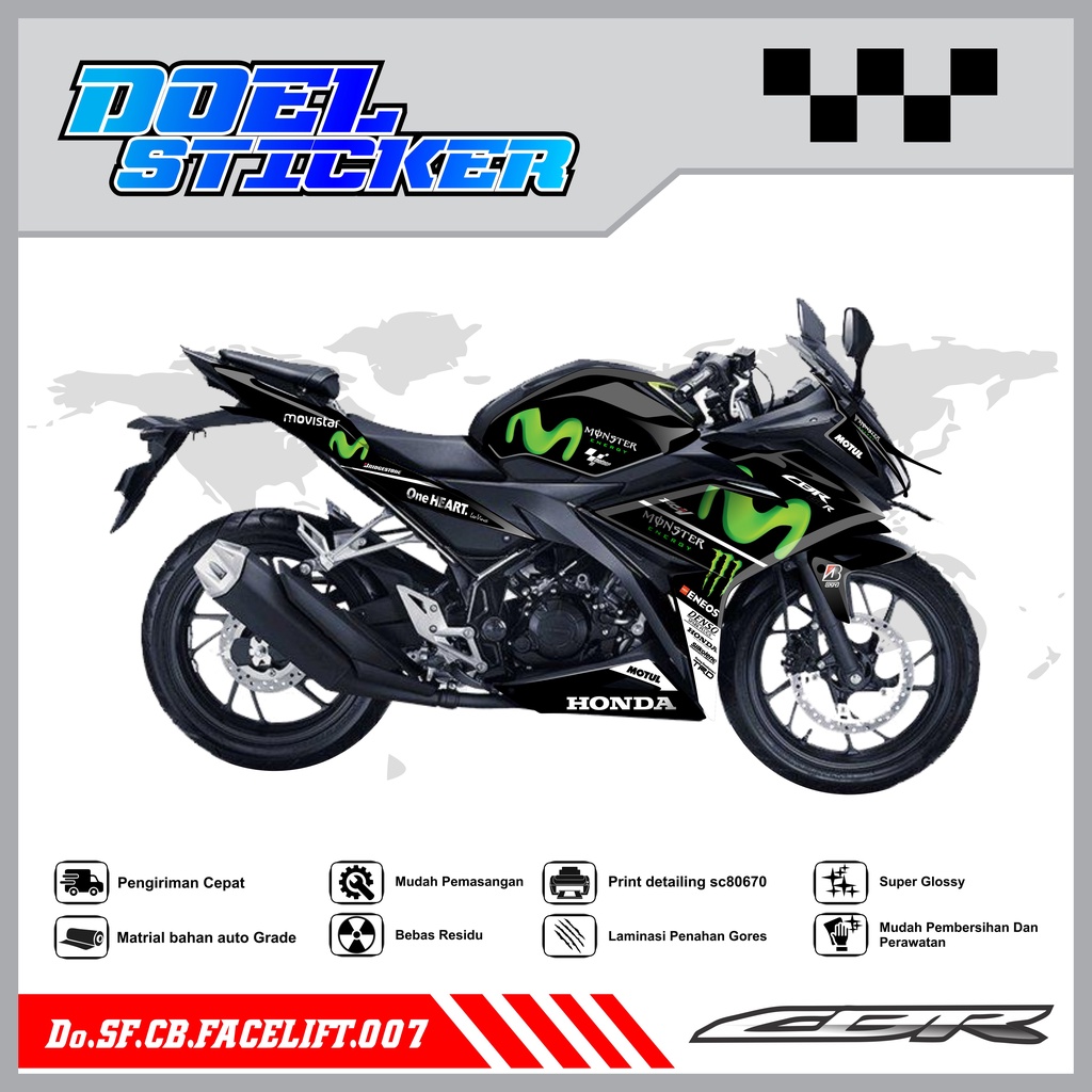 STICKER STRIPING CBR 150 R Facelift - STICKER STRIPING SEMI FULL LIST VARIASI HOLOGRAM , CROME CBR 150 R Facelift DOEL 007