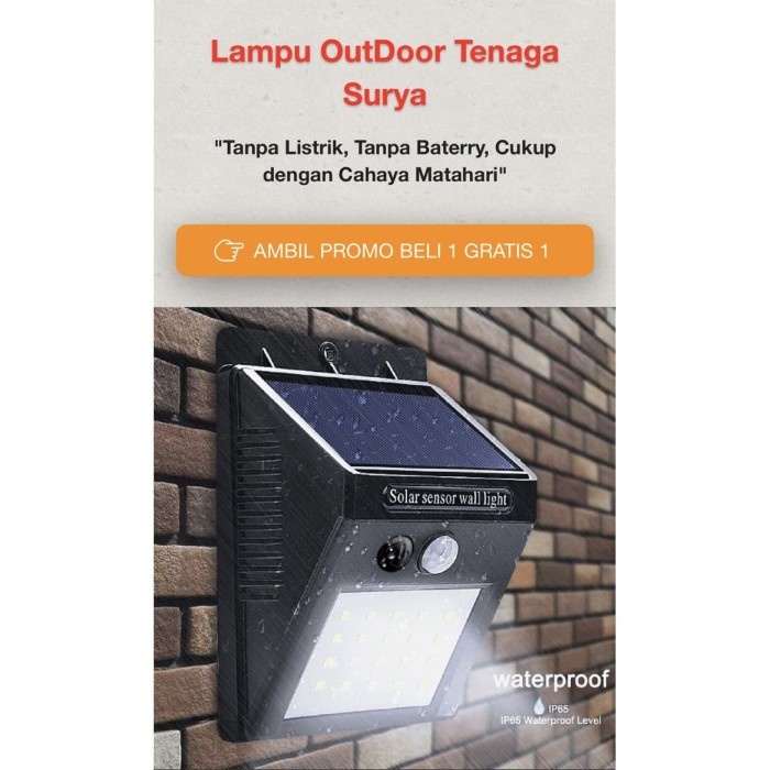 TAFFLED lampu solar sensor gerak weatherproof 460 lumens 6500K