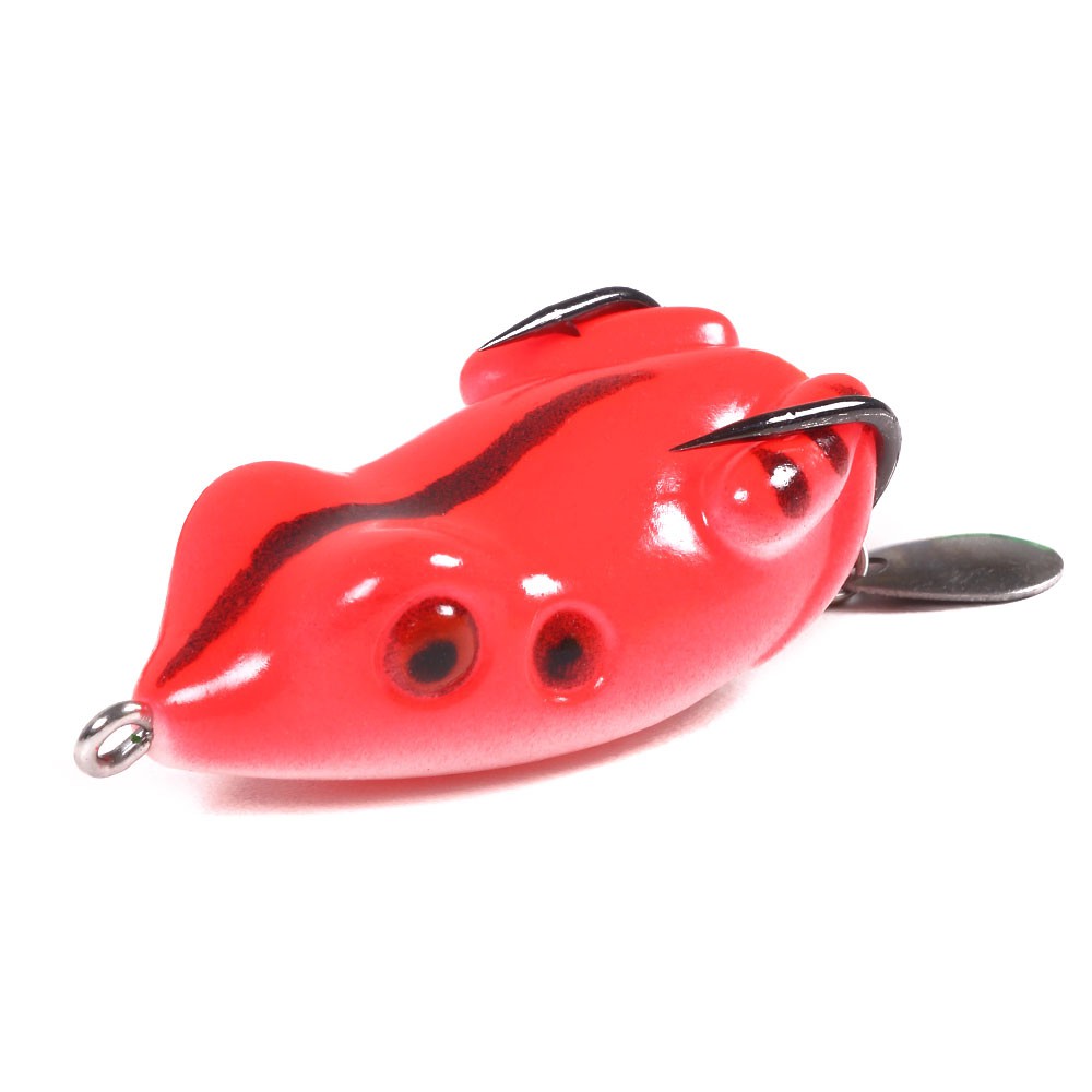 HENGJIA 1PCS Umpan Pancing Bentuk Katak Lunak 5.5cm dengan Sendok Soft Frog Bentuk Katak Fishing Lure