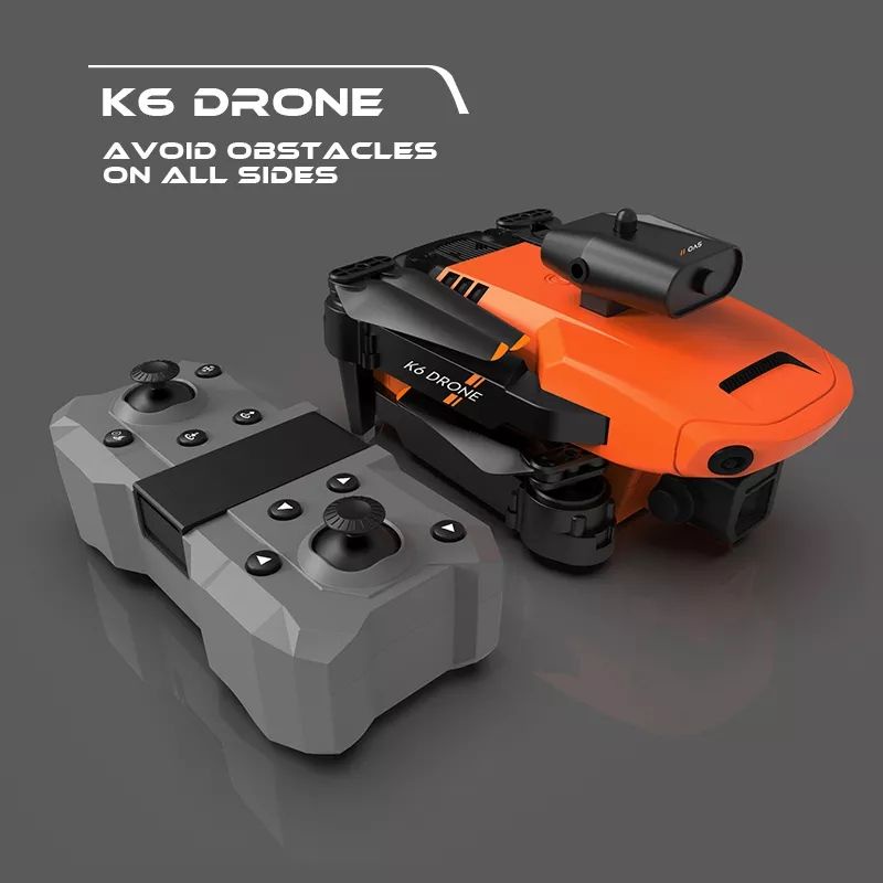 Drone New K6 Wifi FPV Dual Kamera 4K with Sensor Anti - Collision