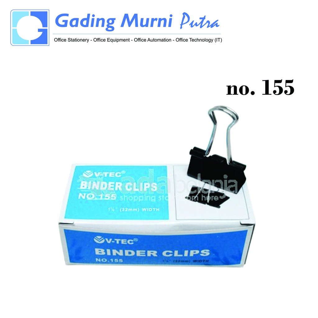 

Binder Clip / Klip Kertas / Penjepit Kertas V-Tec no. 155 - Pack