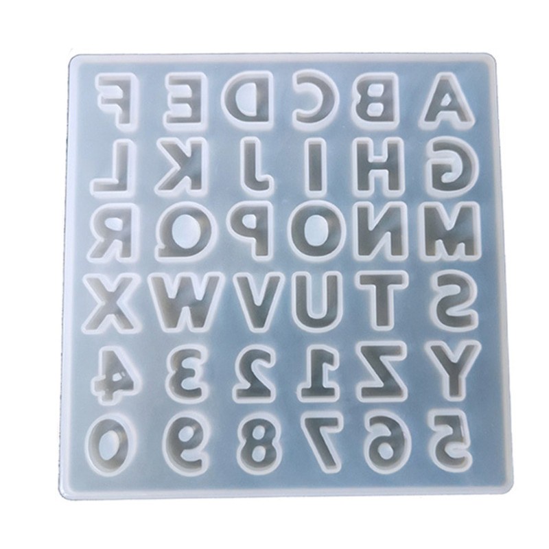 Glitter 255PCS Alphabet Resin Molds Reversed Letter Number Silicone Resin Molds Epoxy