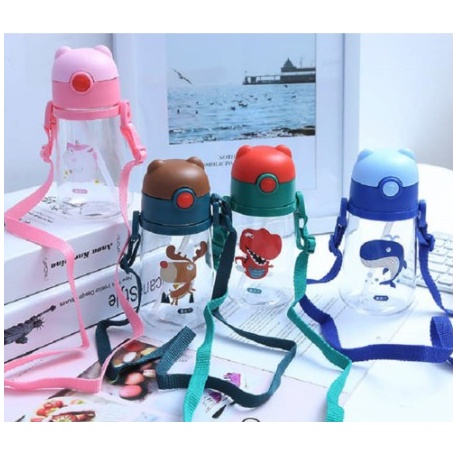 Botol Minum Anak Lucu Motif Bear 480ml - Botol Minum Lucu Bertali H332