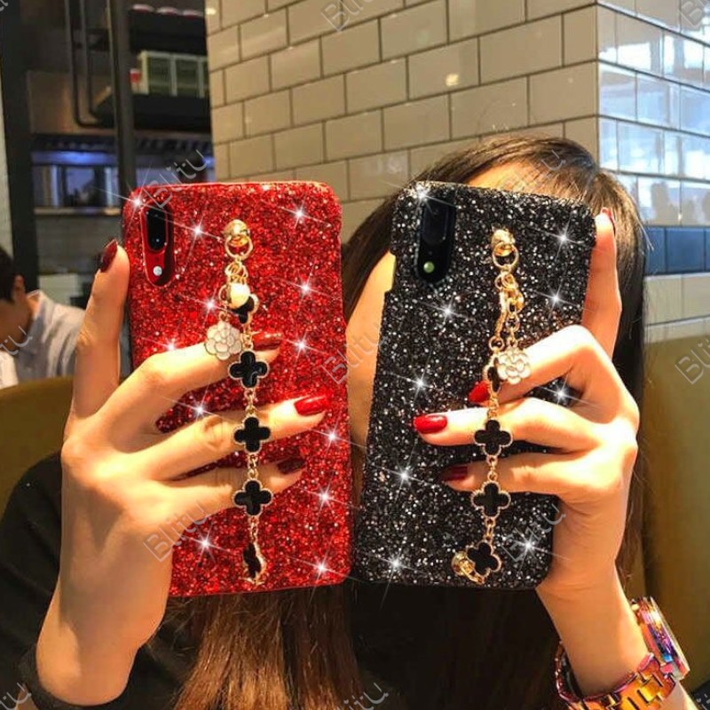 Glitter Strap Flower Hard Case SAMSUNG A2 A3 A5 A6 A7 A8 A9 Core Pro Plus Star 2015 2016 2017 2018
