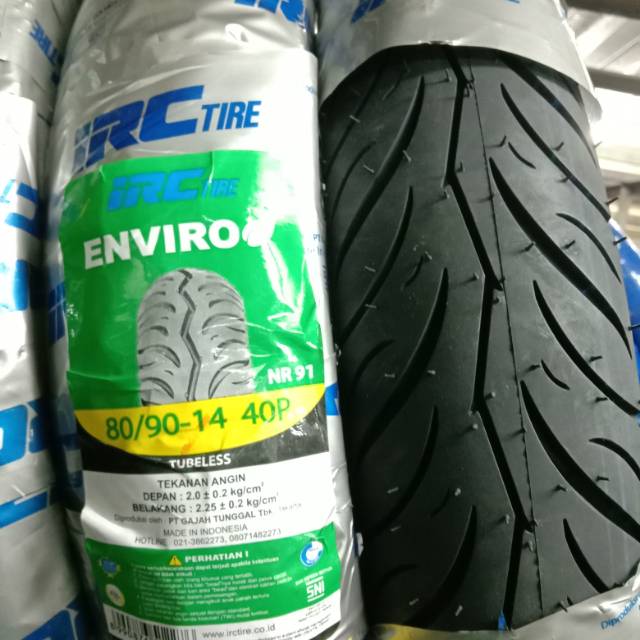 Ban depan IRC Tubeless UK 80/90-14 untuk motor Honda beat-vario-scoopy-Spacy Free Pentil