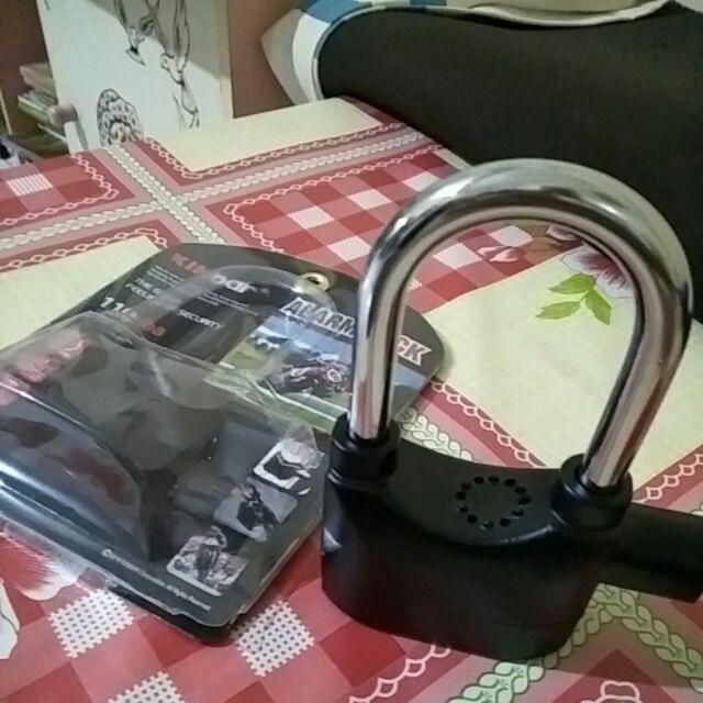 Gembok Alarm Merk Kinbar Original Anti Maling Panjang 13 Cm Pengunci Lock Key Stainless Pagar