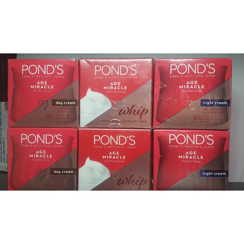 Ponds Age Miracle Retinol Day Cream, Night Cream, Whip Cream Youthful Glow 50 G - Moisturizer Anti Aging,