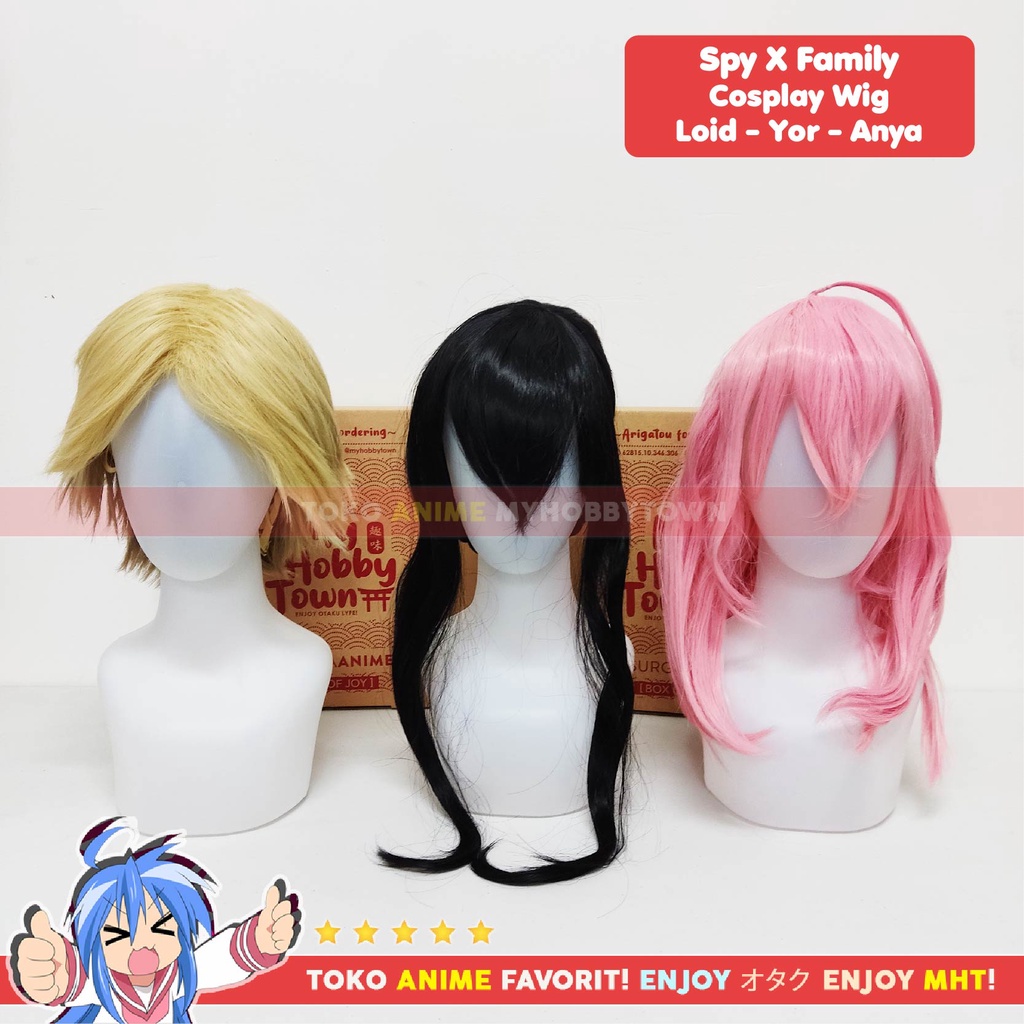 Wig Cosplay Anime Spy X Family : Yor Forger Black Hitam - Rambut Palsu