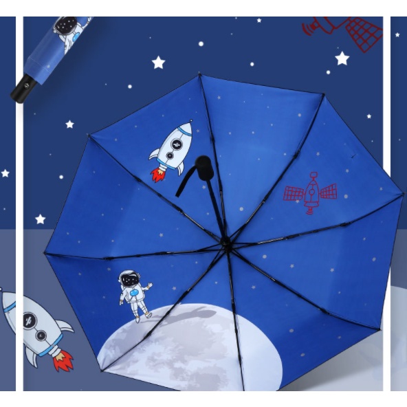 Payung Lipat Premium ASTRONAUT Edition / Payung Karakter Kartun Astronot Lucu Imut / Astronauts Umbrella / Payung Astronot / Payung Luar Angkasa / Payung Space Umbrella