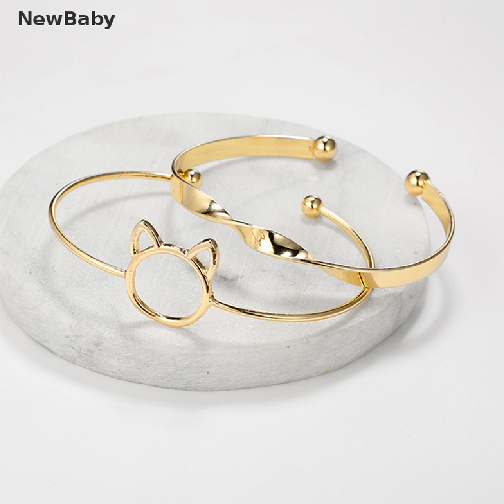 4 Pcs / set Gelang Rantai Geometris Untuk Wanita