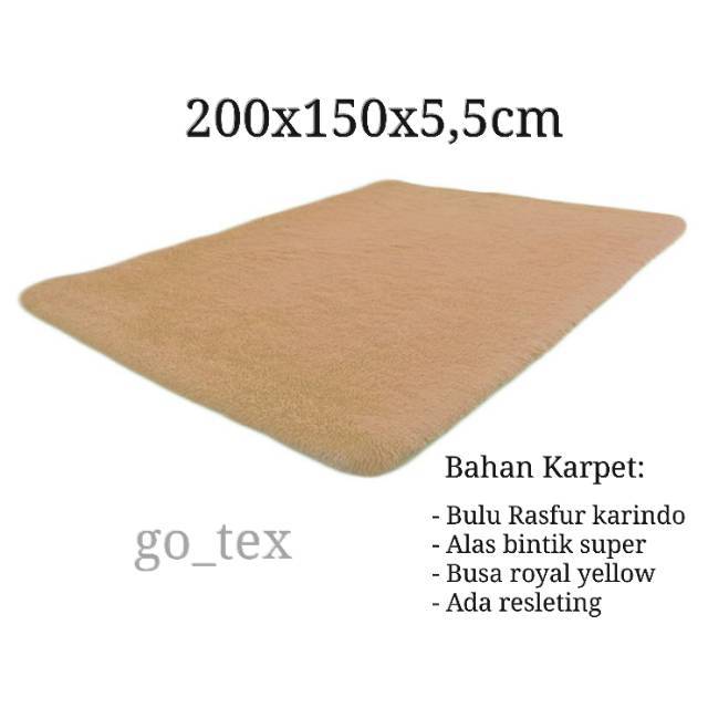  Karpet  Bulu  rasfur isi busa 200x150x5 5cm SUPER TEBAL 