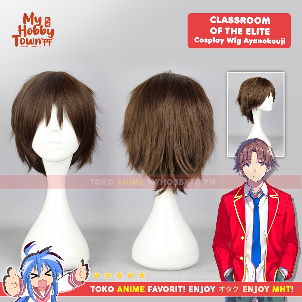 Wig Rambut Palsu Cosplay Anime MCoser Brown 30 cm Attack On Titan Eren Jaeger Yeager - Classroom Of 