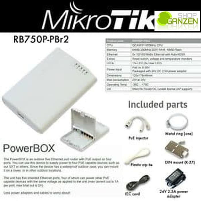 Mikrotik Router RB750P-PBr2 (with PoE-Output) / powerbox