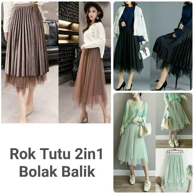 RESTOCK DSCM 123O 2in1 plisket velvet rok tutu 2in1 