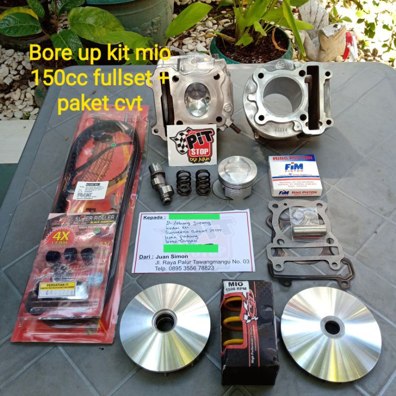 bore up kit mio 150cc 180cc 200cc komplit plus paket cvt kit paket hemat bore up mio