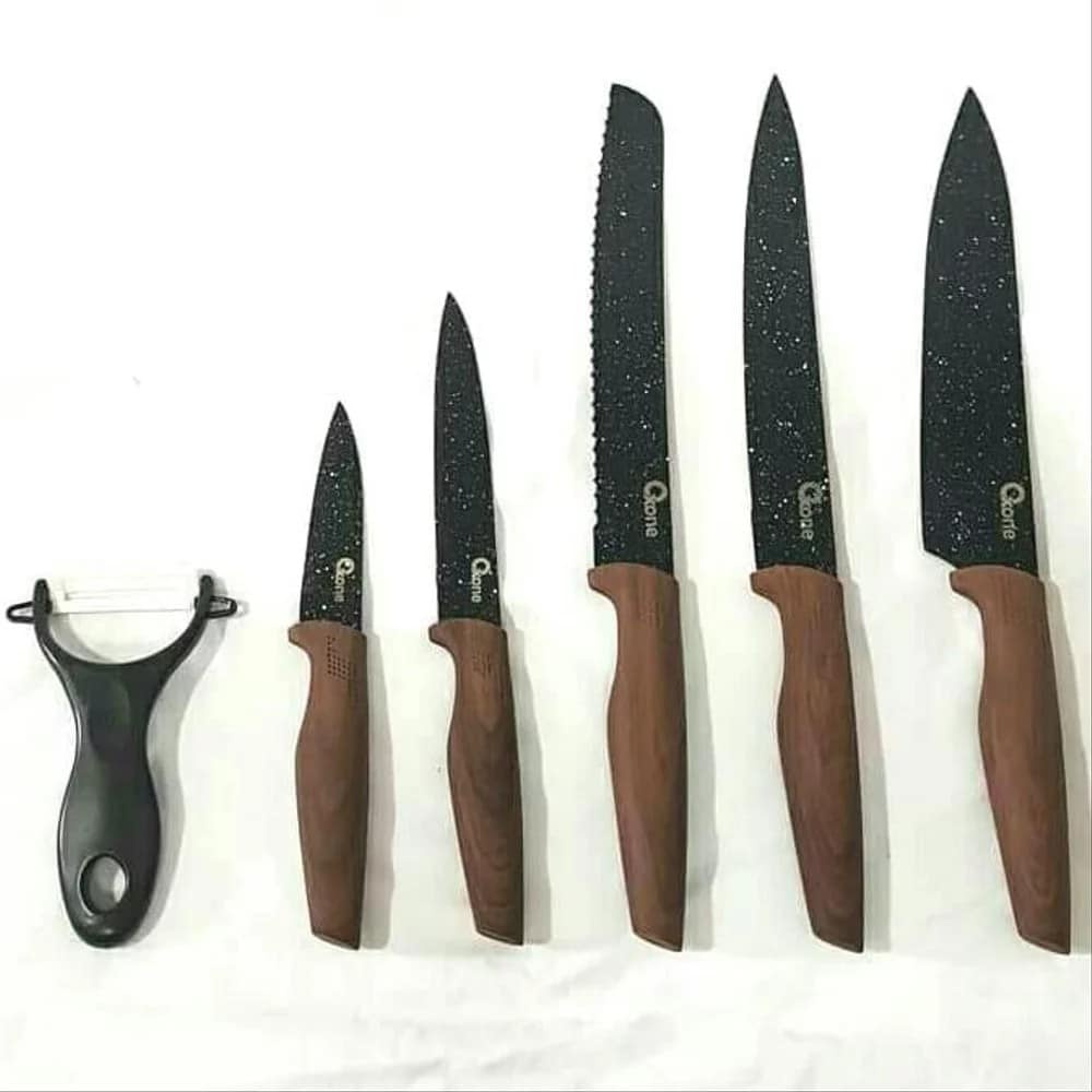 Oxone Pisau Set OX-605 Black Marble | Knife Set OX605 Black Marble