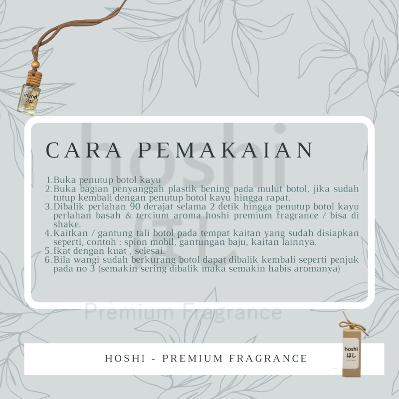 HOSHI - Parfum Car / Ruangan 10ml Aroma Buah LECI Premium pewangi mobil