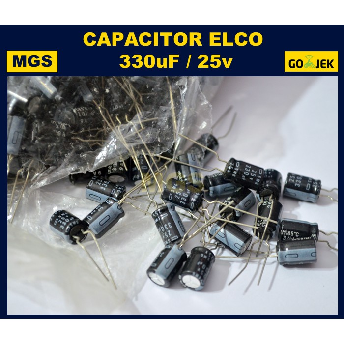 100Pcs Kapasitor Elko 330uf 25v Capacitor Elco 330uf 25v