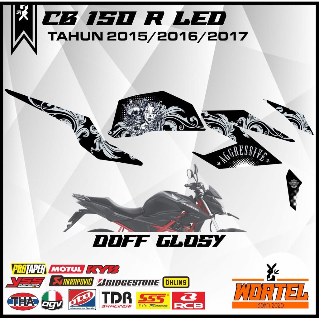 Striping CB150R- Stiker lis Decal Motor CB 150 R Streetfire 2015-2017 Skull