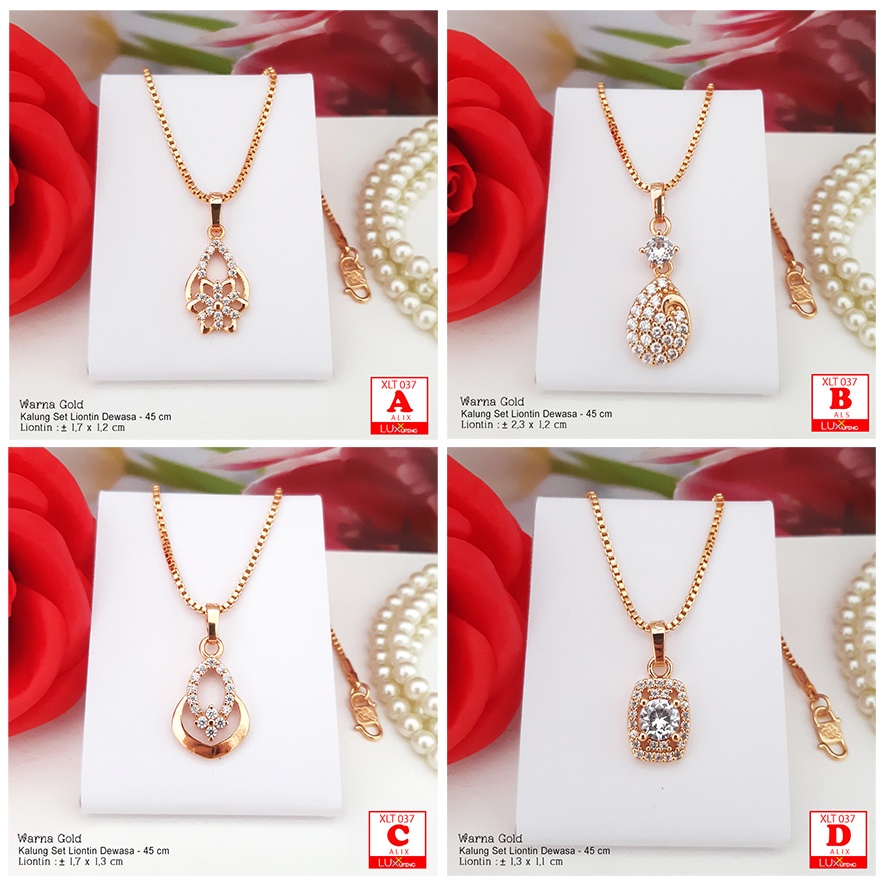 XLT 037 Kalung Itali Dengan Liontin Mata Sirkon Perhiasan Wanita Lapis Emas 18K Kalung Xuping Merk Yaxiya Luxx Xuping