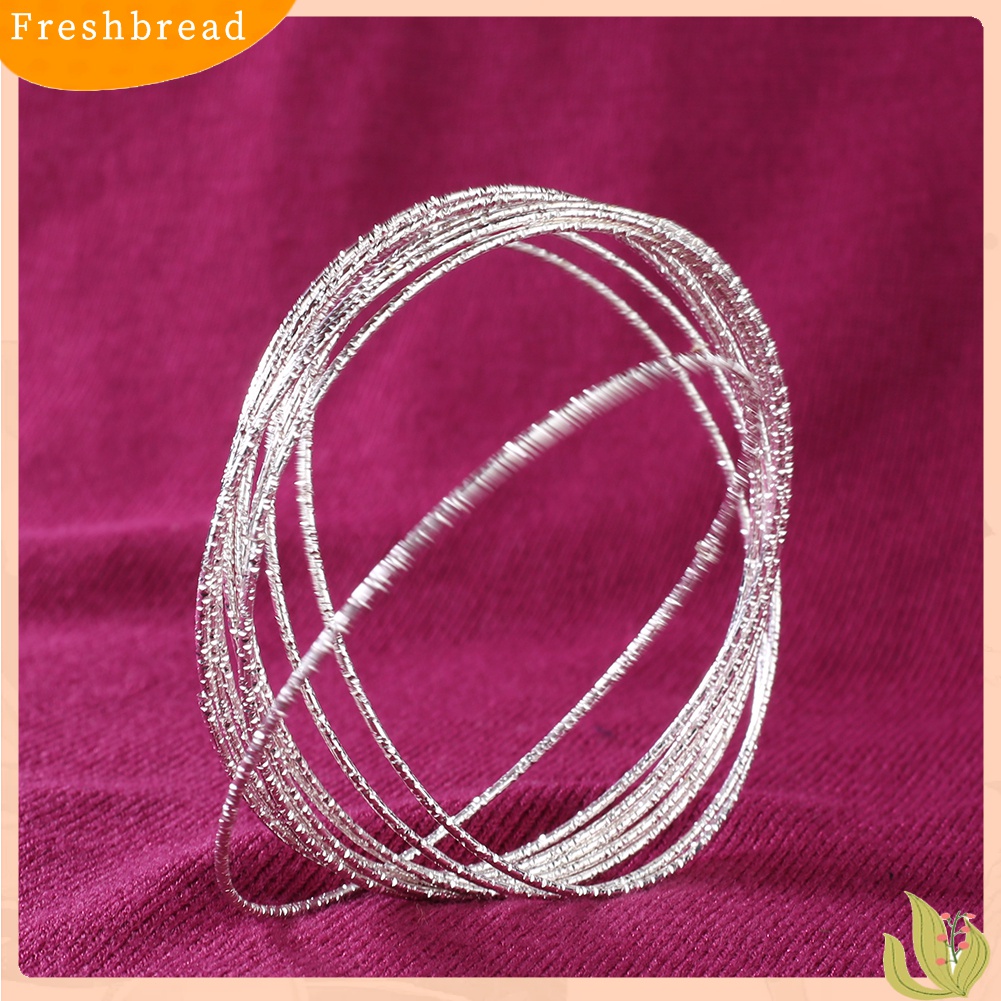 [TERLARIS]10Pcs/Set Women's Fashion Etched Dimpled Circle Bangles Bracelets Jewelry Gift