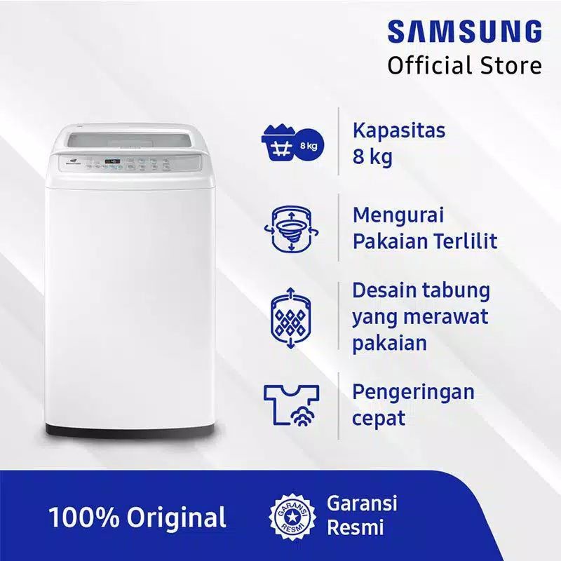 MESIN CUCI SAMSUNG 8KG TOP LOADING 1 TABUNG