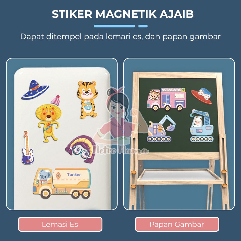 Mainan puzzle Magnetik Mainan Edukasi Anak Magnetic Sticker Box Puzzle Gift Set