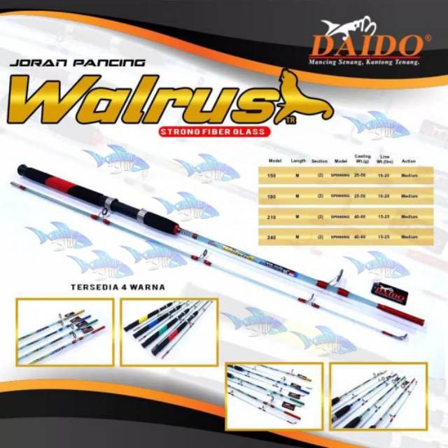 JORAN FIBER DAIDO WALRUS, DAIDO DORY DAN COCODILE PANJANG 150 165 180