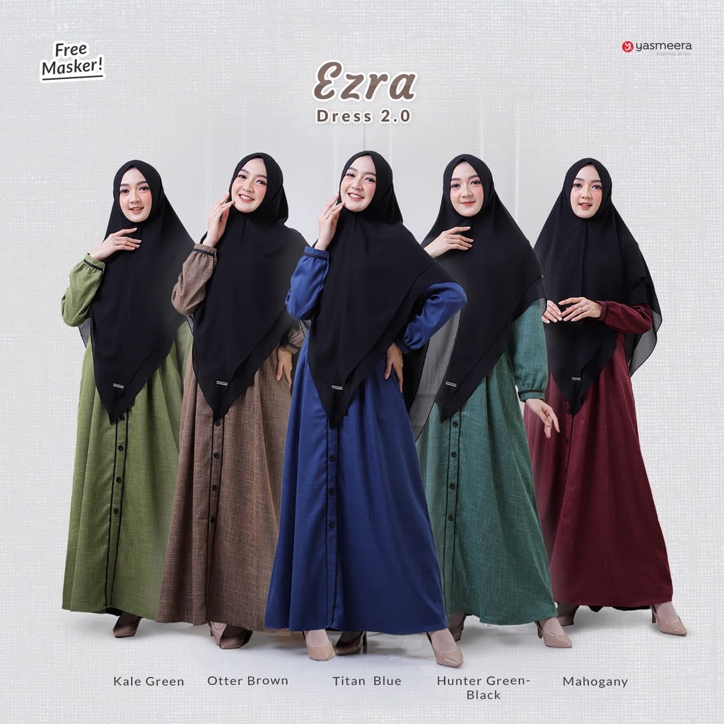 Gamis / Dress polos simple harian & Busui Friendly  - Ezra Dress 2.0 by Yasmeera
