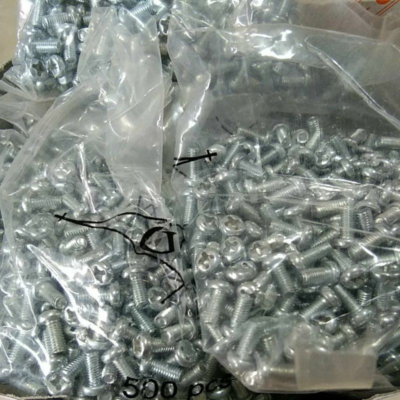 500pcs screws m3 x 6mm baut jp m3x6mm isi 500pcs