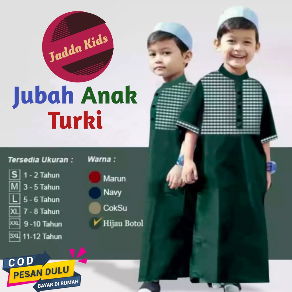 "Promo Jadda Kids"Jubah Anak Turki Terbaru 2021 / Gamis Anak Laki Laki / Baju Koko Anak / Jubah Anak
