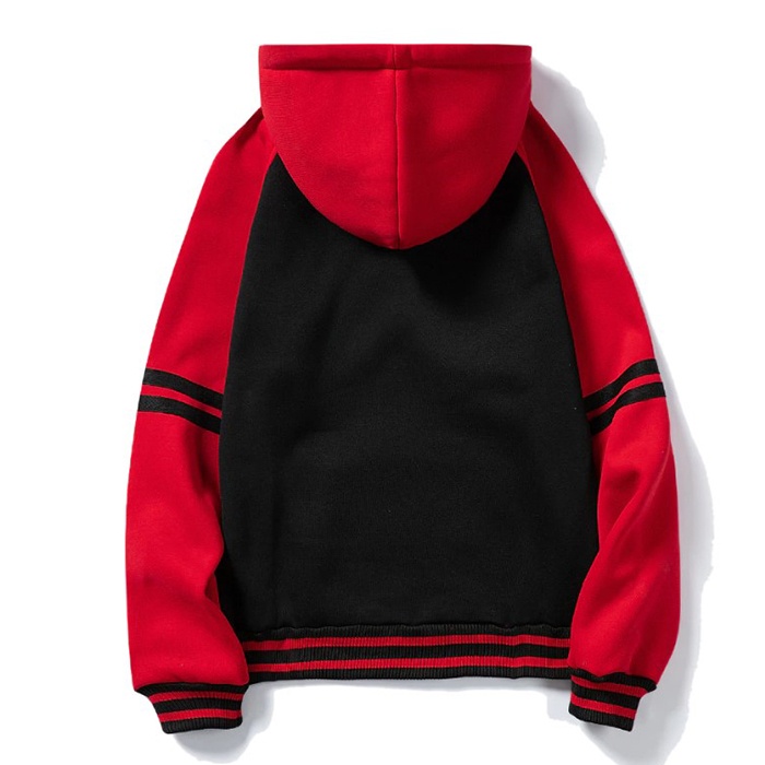 Jaket Polos Big Size Black Red M L XXL XXXL XXXXL XXXXXL Raglan Sleeve Jacket Oversize Black red Strip