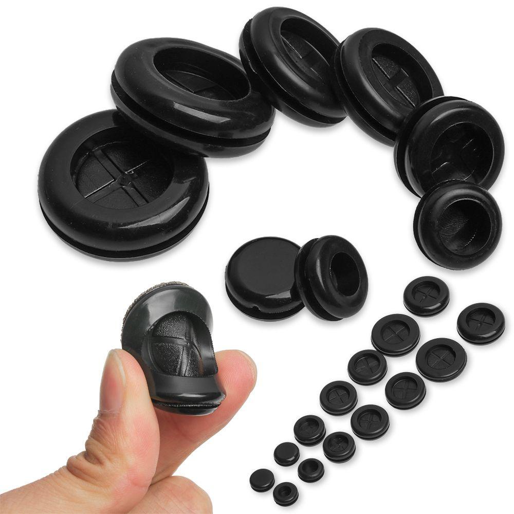 Populer 50pcs Grommet Koil Pelindung Pipa Air Kawat Listrik Hitam Karet Penahan Bagian Cincin