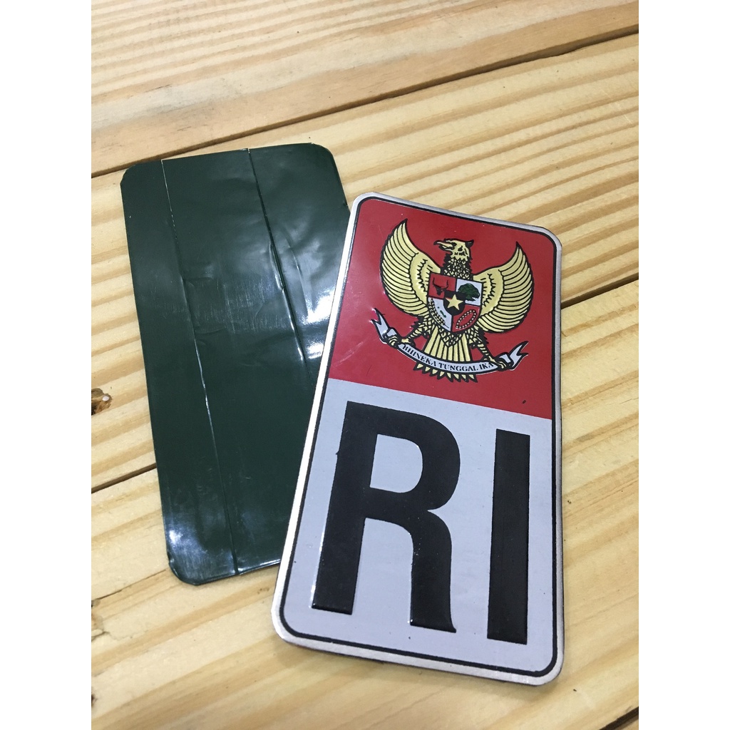 Sticker Plat RI (Putih) - Stiker Indonesia - Sticker Plat Indonesia RI - Stiker Plat Mobil RI