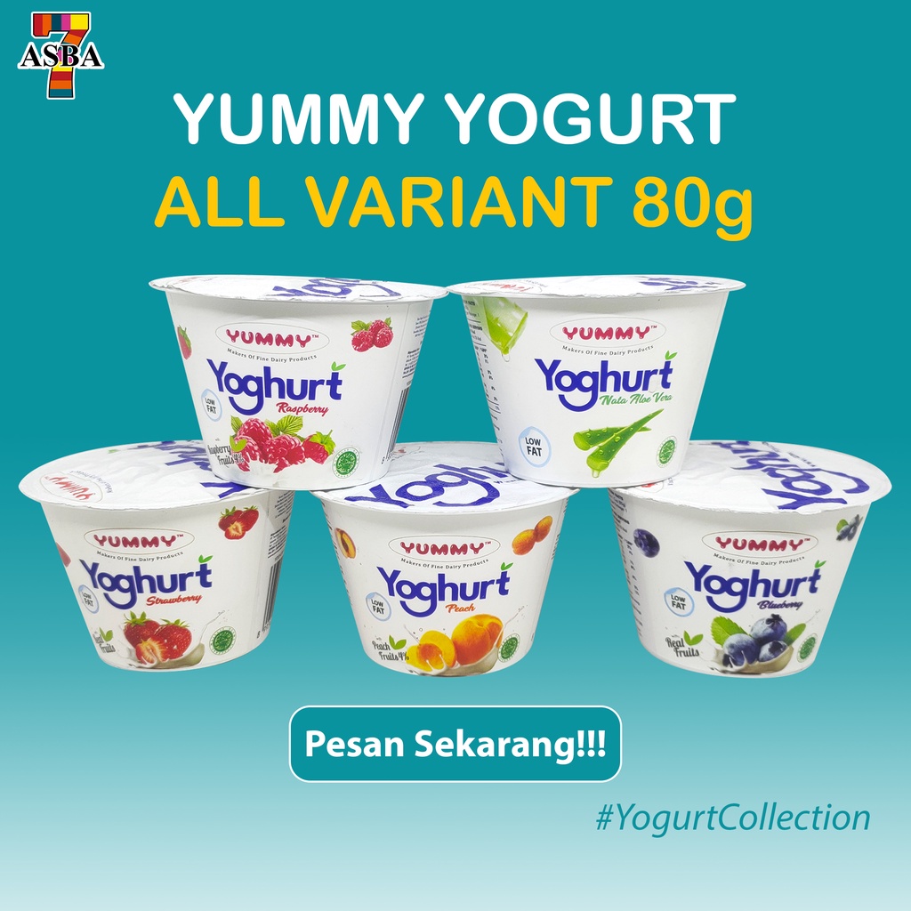 

Yummy Yoghurt Rasa Nanas,Mangga,Stroberi ,Blueberry 80gr