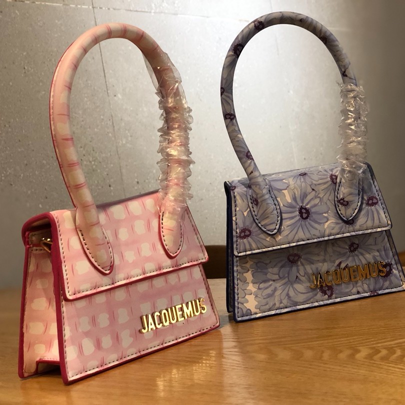 Tas tangan wanita Jacquemus pink/biru