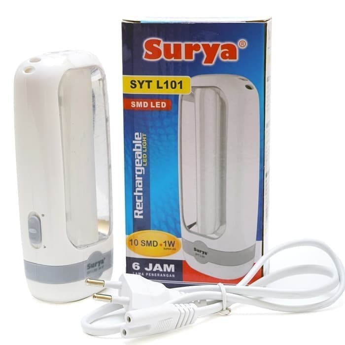 SURYA Senter Terang SYT L101 Senter Tangan + Emergency L 101 - Rechargeable - Cahaya Putih