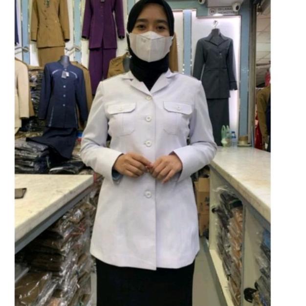 Harga TERMURAAH.. Blazer Guru Hitam Putih Rok Span / Seragam Hitam Putih / Baju Hitam Putih Guru / B