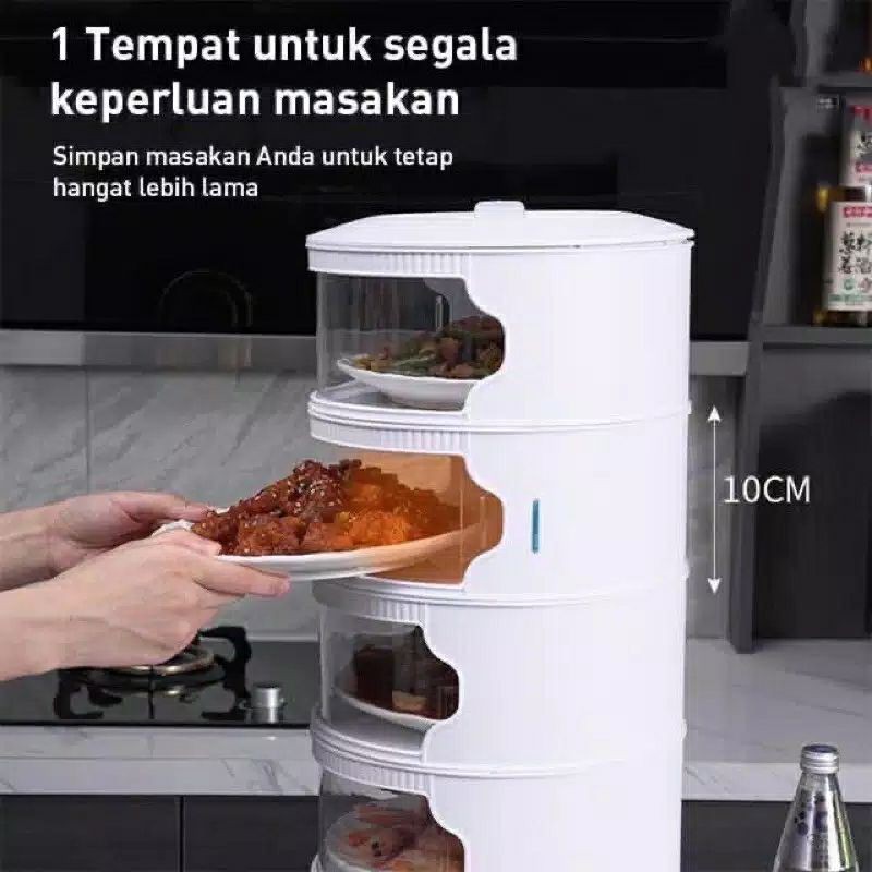 Tempat Penutup makanan tahan panas susun / Tudung Saji susun penyusun masakan